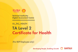 [BSP ONLY] TA Level 2 Certificate for Health (GL_TA2_HEALTH)