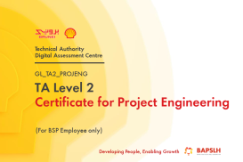 [BSP ONLY] TA Level 2 Certificate for Project Engineering  (GL_TA2_PROJENG)